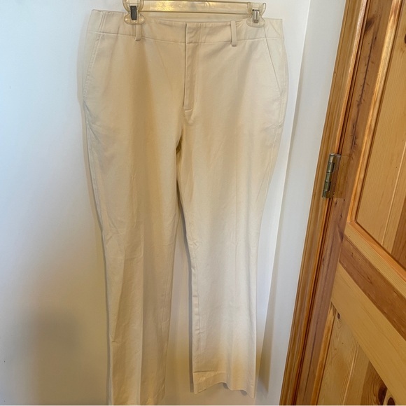 Lauren Ralph Lauren Ivory Dress Pants Trousers Cotton Stretch Size 12 - Picture 1 of 10